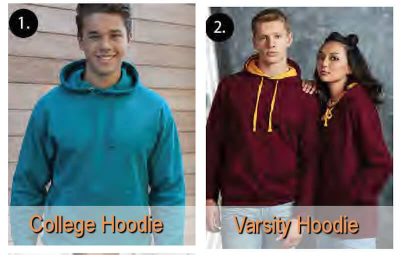 Images of school leaver hoodies
